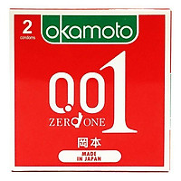 Bao cao su Okamoto 001 mỏng 0.01 hộp 2 chiếc - truyền nhiệt siêu nhanh cao cấp