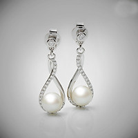 Hoàng Gia Pearl Bông tai ngọc trai Freshwater size ngọc 6-7mm chất liệu Bạc Quý Kim E0160B0F11W032002Z000
