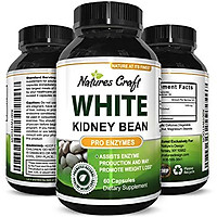 Pure White Kidney Bean Extract Pills Natural Weight Loss Supplement with Starch Carb Blocker Appetite Suppressant Lose Body Fat Aid Digestive System for Men and Women 60 Capsules by Natures Craft