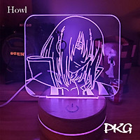 Đèn Ngủ Led 3D HOWL nhân vật Anime phát sáng 16 màu cảm ứng có điều khiển từ xa