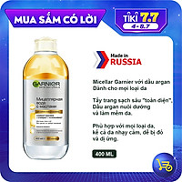 Nước tẩy trang Micellar Garnier với dầu argan dành cho mọi loại da Lọ 400ml