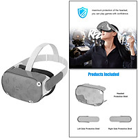 VR Silicone Cover Set for Quest 2 Headset | Silicone VR Face Cover & VR Shell Front Face Protector Cover and Protective Lens Cover