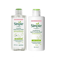Combo 2SP Giúp Da Sạch Sâu, Cấp Ẩm Cho Da Sáng Khỏe Simple Kind To Skin (TT200ml +Sữa dưỡng125ml)