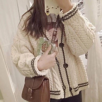 (Có sẵn)Áo khoác len thừng xoắn thu đông ulzzang(ảnh thật cuối)