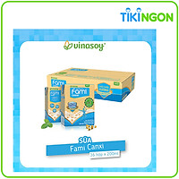 Thùng sữa đậu nành Fami Canxi Nguyên vị (200ml x 36 hộp