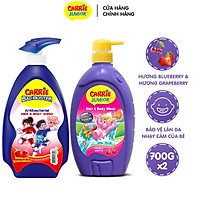 Combo 2 Sữa Tắm Gội cho bé Carrie Junior Hương Cherry + Bacbuster Hương Strawberry (700/chai)