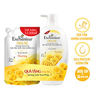 Sữa tắm nước hoa dưỡng da Enchanteur Charming 900gr - tặng túi sữa tắm 450gr SMP 2021