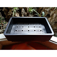 Combo 5 chậu trồng rau thông minh 2 đáy màu đen 67x43x15 cm