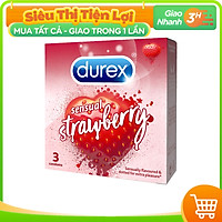 Bao cao su Durex Sensual Strawberry hộp 3 bao