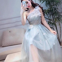 Đầm xoè dự tiệc lệch vai TRIPBLE T DRESS - size M/L (kèm ảnh/video thật) MS149V
