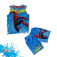 Bộ thun Thái ba lỗ siêu nhân nhện cho bé trai từ 10kg-40kg