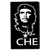 Sticker hình dán metal Che Guevara chữ nhật đen