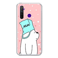 Ốp lưng điện thoại Realme 5 Pro - Silicon dẻo - 0338 BEAR02 - Hàng Chính Hãng