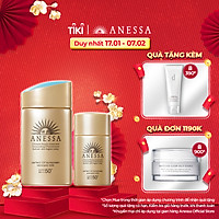 Bộ Đôi Kem chống nắng dưỡng da dạng sữa kiềm dầu khô thoáng hoàn hảo siêu tiết kiệm Anessa Gold Milk 60ml + Gold Milk 20ml