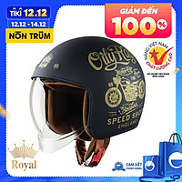 Nón bảo hiểm 3/4 ROYAL M139 có kính âm V5 ĐEN