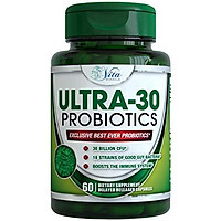 Ultra-30 Probiotics 30 Billion CFU - 18 Strains Probiotic with Prebiotics Supplement for Women Men Patented Delayed Release Capsules for Immune and Digestive Health Vegan Non-GMO Gluten-Free 60 Count