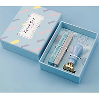 Set con dấu và sáp Macaron trang trí thiệp handmade, Bullet Journal