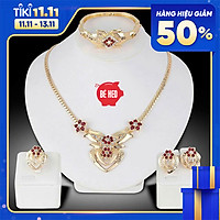 Bộ trang sức hoa đỏ 4 món BHB79