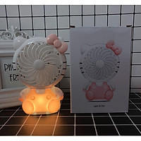 Quạt mini cầm tay hình mèo Kitty sạc USB, quạt hình mèo kitty