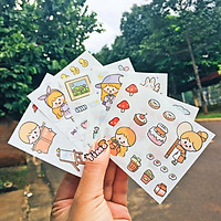 Sticker Cute Dễ Thương Ngẫu Nhiên Trong Set 100 Tấm Và Stickers Vintage Dán Sổ Decor Siêu Xinh ST19