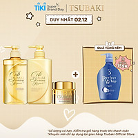 Bộ Ba Chăm Sóc Tóc Phục Hồi Ngăn Rụng Tóc TSUBAKI Gội Xả (490ml/chai) + Mặt Nạ Tóc Cao Cấp Phục Hồi Hư Tổn 180g