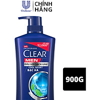 Dầu Gội Đầu cho nam 900g Clear Men Cool Sport Bạc hà đánh bay gàu, ngứa và vi khuẩn mát lạnh cực đỉnh suốt ngày dài