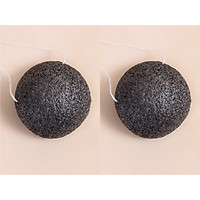 Bông Mút Rửa Mặt Than Hoạt Tính Nhật Bản - 2 Cái