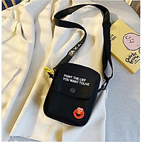 Túi nhỏ đeo chéo mặt cười mini thời trang phối chữ đáng yêu đựng phụ kiện điện thoại phong cách Hàn Quốc cho nữ.