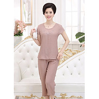 Đồ Bộ Nữ Mặc Nhà Cho Người Trung Niên, Người Lớn Tuổi NG23 - Kem