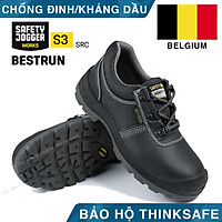 Giày bảo hộ lao động nam chính hãng Jogger Bestrun S3 da bò thật, chống thấm nước, giày chống đinh tiêu chuẩn S3 Châu Âu (Đen)