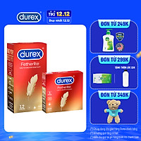 Combo Bao cao su Durex Fetherlite Hộp 12 Bao và Hộp 3 bao