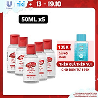 Combo 5 Gel Rửa Tay Khô Sạch Siêu Nhanh Lifebuoy Bảo Vệ Vượt Trội 10 (Chai Nắp 50ml)