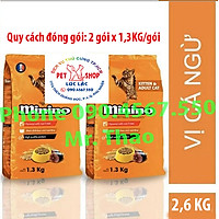 Combo 2 gói Thức ăn cho mèo Minino Tuna Flavored 1.3kg/gói