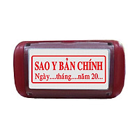 Con dấu liền mực Sao Y Bản Chính có ngày tháng năm (Mực đỏ)