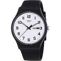 Swatch Classic Quartz Silicone Strap, Black, 20 Casual Watch (Model: SUOB705)