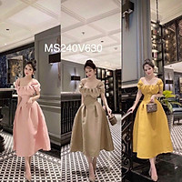Đầm dự tiệc tay ngắn xếp phồng ngực TRIPBLE T DRESS - size M/L -MS240V