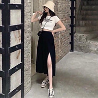 Chân váy dài XẺ 1 BÊN cá tính