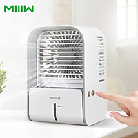MIIIW Portable Air Conditioner Fan Desk Humidification Fan w/3 Speeds & 2 Spray Modes Personal Air Cooler Rechargeable