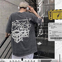 Áo thun cotton xám Ha.bit - Nam nữ unisex - Tay lỡ form rộng