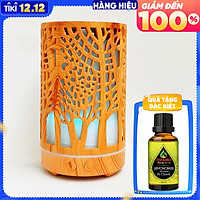 Máy Xông Tinh Dầu Cao Cấp + Tinh Dầu Sả Chanh Nguyên Chất Nhập Khẩu, Máy Khuếch Tán Tinh Dầu Chuyên Dụng, Họa Tiết Sang Trọng và Đèn LED Biến Đổi Màu Cực Đẹp (họa tiết ngẫu nhiên)