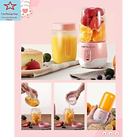 Máy Xay Sinh Tố cầm tay đa năng, sạc pin, 6 lưỡi dao, 300ml