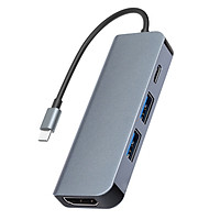 TC17 4 in 1 Multifunction Type-C Hub to HD 4K with 2 Ports USB 3.0 USB-C Adapter Compatible with MacBook Pro Hub Docking