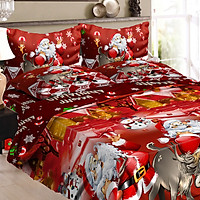 Bộ Đồ Giường 2 Vỏ Gối 1 Chăn 1 Ga Trải Giường Giáng Sinh