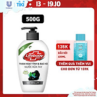 Nước Rửa Tay Lifebuoy Than Hoạt Tính & Bạc Hà 500g Chiết Xuất Từ Thiên Nhiên Giúp Sạch Khuẩn Và Cân Bằng độ PH Trên Da