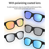 Bone Conduction Smart Glasses Sunglasses Bluetooth Headphones,Open Ear Audio Sunglasses Speaker to Listen Music and Make Phone Calls