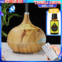 Máy Khuếch Tán Tinh Dầu Tặng Kèm Tinh Dầu Sả Chanh Cao Cấp - Máy Xông Tinh Dầu Có Remote Điều Khiển Từ Xa, Dung Tích Lớn Chuyên Dụng Cho Phòng Rộng