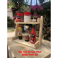 Kệ gia vị nhà bếp bằng gỗ thông nhập khẩu