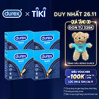 Bộ 4 Bao Cao Su Durex Jeans - Hộp 3 Bao