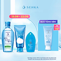 Combo Senka Làm Sạch Chống Nắng (Sữa Rửa Mặt Tạo Bọt Chiết Xuất Tơ Tằm Trắng Senka Perfect Whip 120g + Nước tẩy trang sạch thoáng Senka A.L.L.Clear Water Fresh 230ml + Sữa Chống Nắng Senka Perfect UV Milk 40ml)