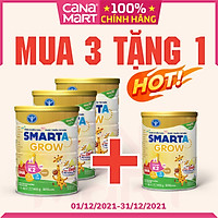 Sữa bột tốt cho bé Nutricare Smarta Grow, giúp trẻ tăng trưởng chiều cao, phát triển não bộ, dinh dưỡng cho trẻ thấp còi (900g)